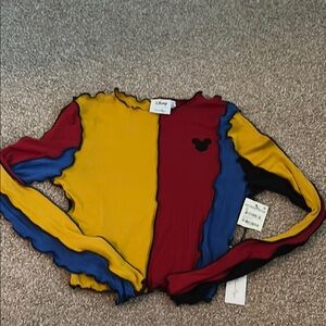 Disney Multicolor Long Sleeve Top with Mickey Mouse